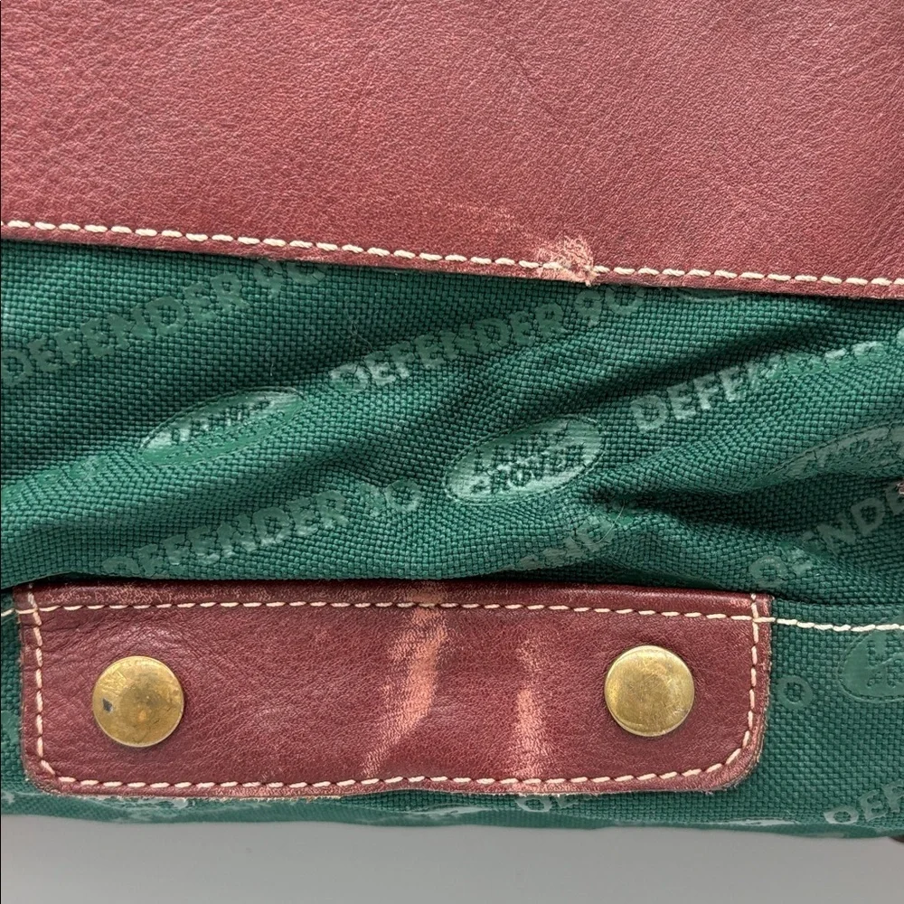 Vintage Land Rover Defender Green Canvas Leather Strap Duffle Bag BLEMISHES